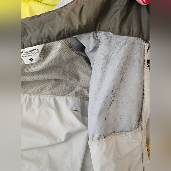 Columbia Greige and Gray Long Sleeve Windbreaker Jacket Men's Size Large - Picture 4 of 13